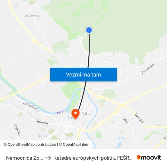 Nemocnica Zobor to Katedra európskych politík, FEŠRR, SPU map