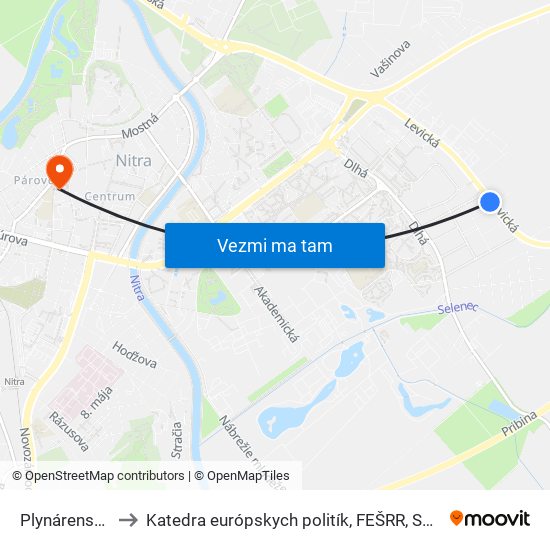 Plynárenská to Katedra európskych politík, FEŠRR, SPU map