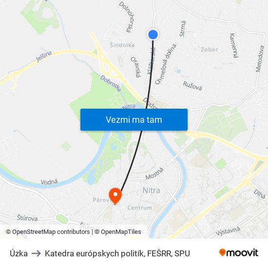 Úzka to Katedra európskych politík, FEŠRR, SPU map