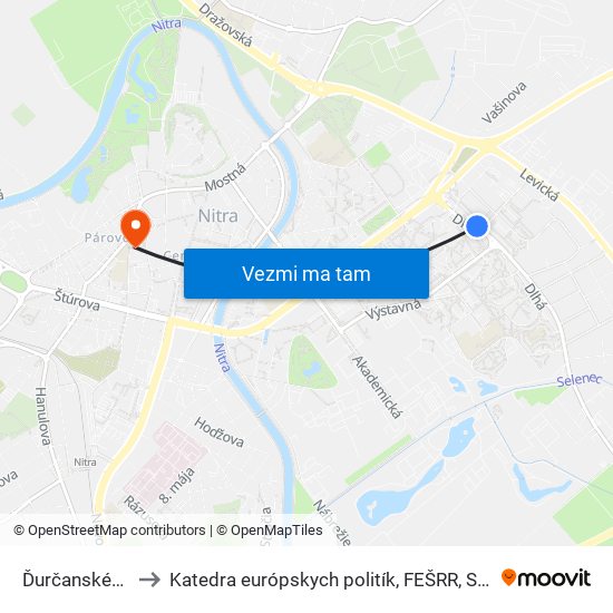 Ďurčanského to Katedra európskych politík, FEŠRR, SPU map