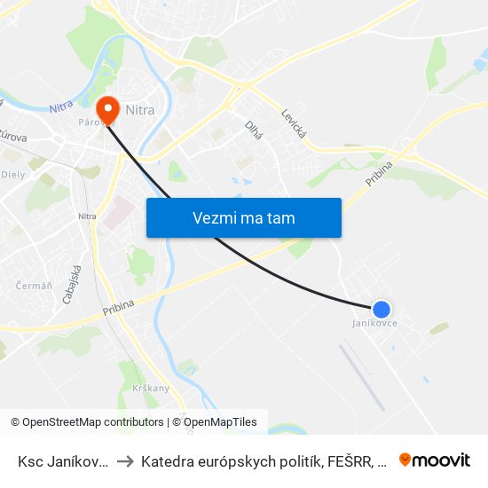 Ksc Janíkovce to Katedra európskych politík, FEŠRR, SPU map