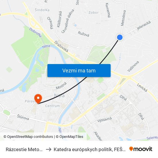 Rázcestie Metodova to Katedra európskych politík, FEŠRR, SPU map