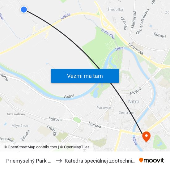 Priemyselný Park VII to Katedra špeciálnej zootechniky map