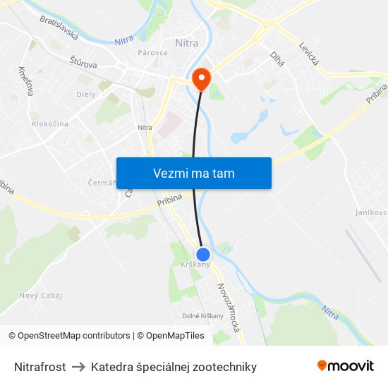 Nitrafrost to Katedra špeciálnej zootechniky map