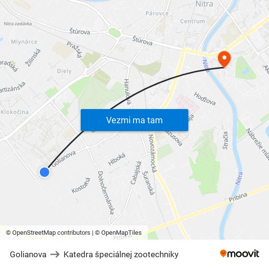 Golianova to Katedra špeciálnej zootechniky map