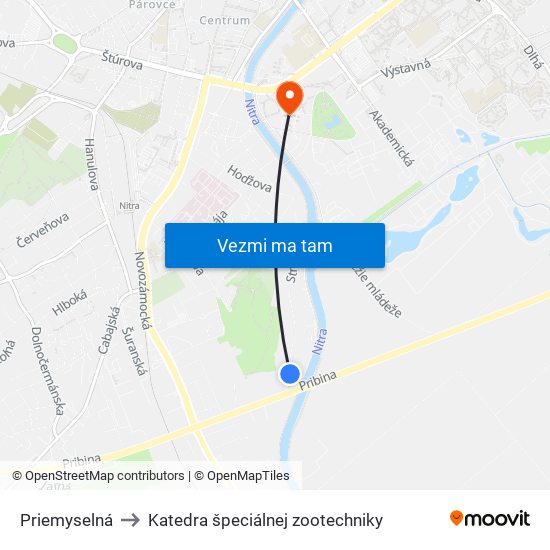 Priemyselná to Katedra špeciálnej zootechniky map