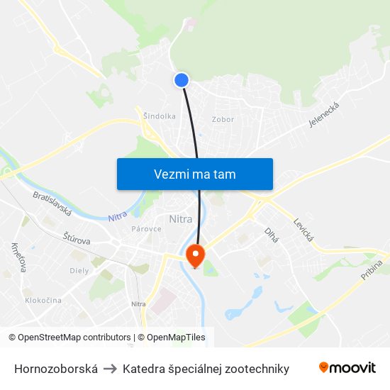 Hornozoborská to Katedra špeciálnej zootechniky map