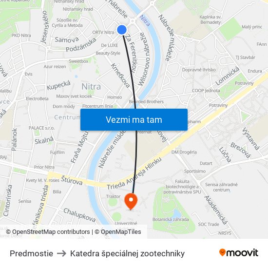 Predmostie to Katedra špeciálnej zootechniky map