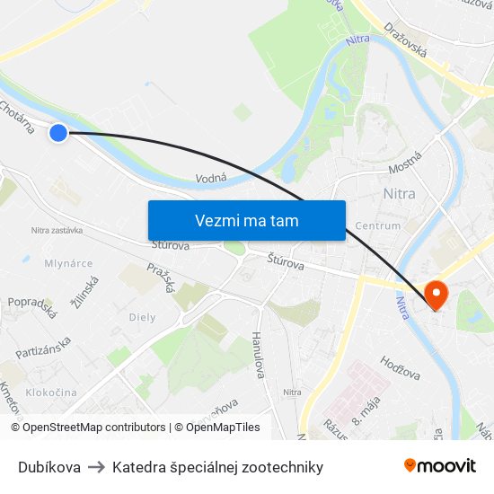 Dubíkova to Katedra špeciálnej zootechniky map