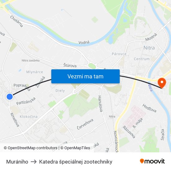 Murániho to Katedra špeciálnej zootechniky map