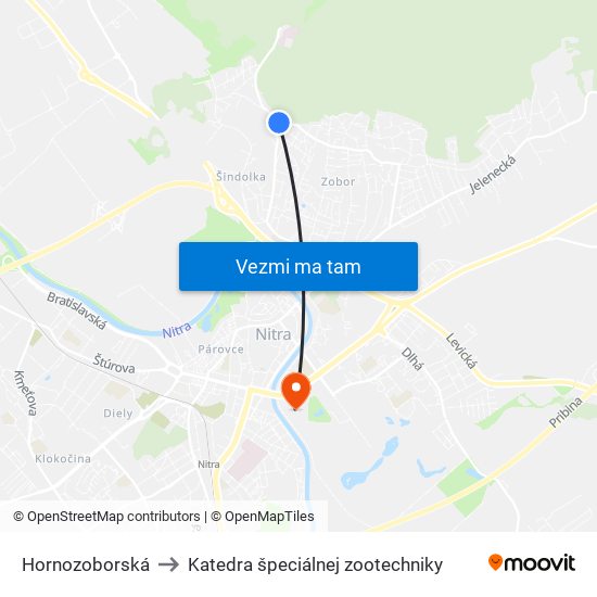 Hornozoborská to Katedra špeciálnej zootechniky map