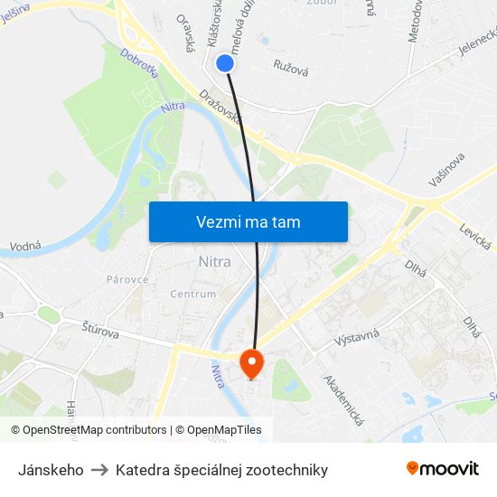 Jánskeho to Katedra špeciálnej zootechniky map