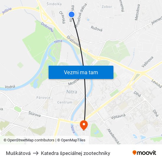 Muškátová to Katedra špeciálnej zootechniky map