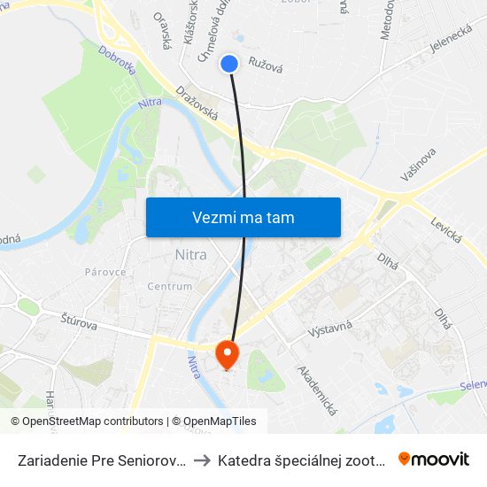 Zariadenie Pre Seniorov Zobor to Katedra špeciálnej zootechniky map