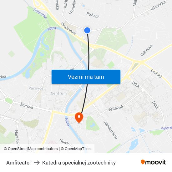 Amfiteáter to Katedra špeciálnej zootechniky map