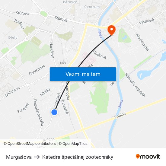 Murgašova to Katedra špeciálnej zootechniky map