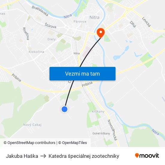 Jakuba Haška to Katedra špeciálnej zootechniky map