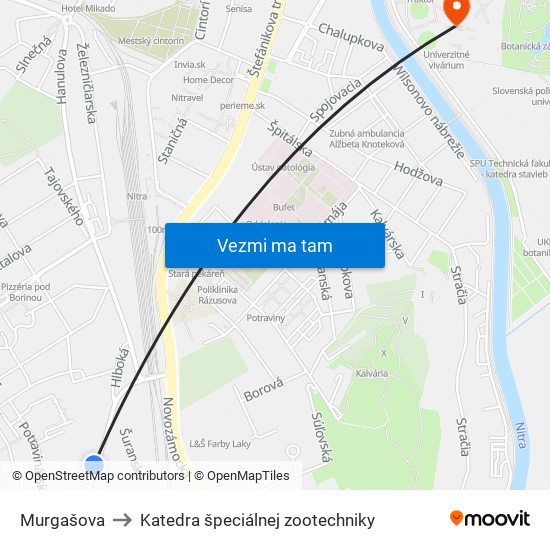 Murgašova to Katedra špeciálnej zootechniky map