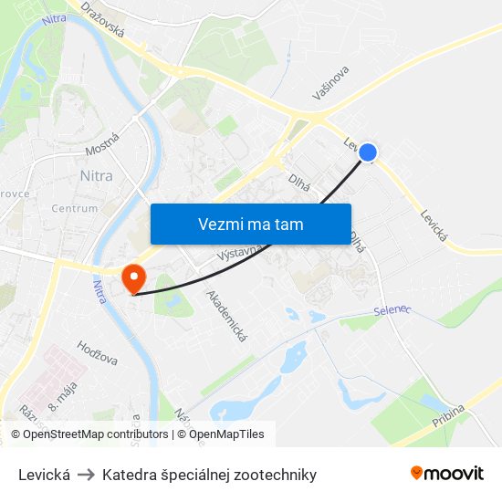 Levická to Katedra špeciálnej zootechniky map