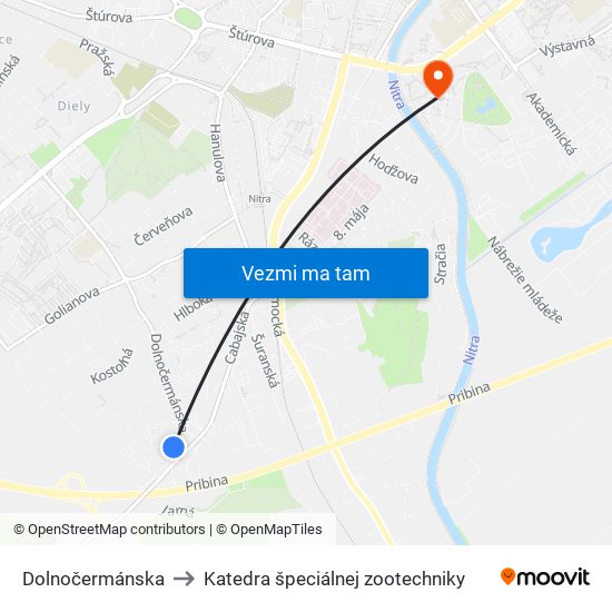 Dolnočermánska to Katedra špeciálnej zootechniky map