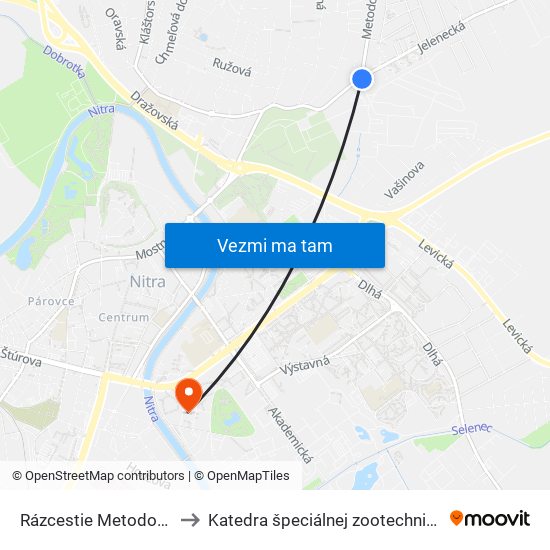 Rázcestie Metodova to Katedra špeciálnej zootechniky map