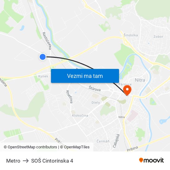 Metro to SOŠ Cintorínska 4 map