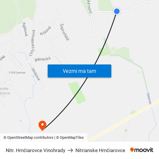 Nitr. Hrnčiarovce Vinohrady to Nitrianske Hrnčiarovce map