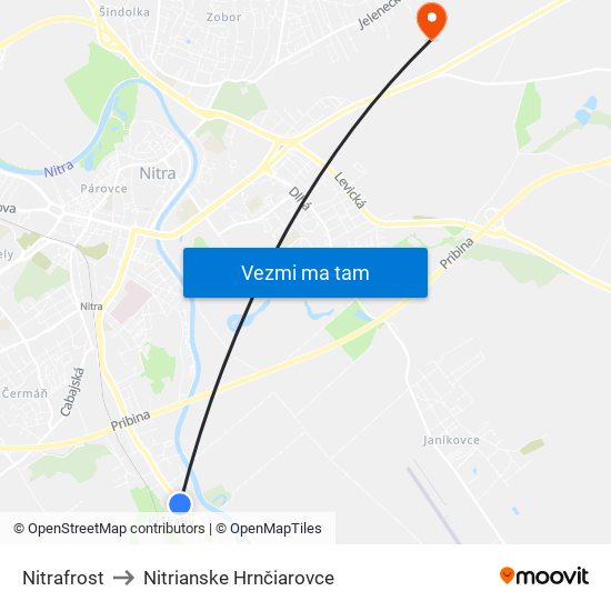 Nitrafrost to Nitrianske Hrnčiarovce map