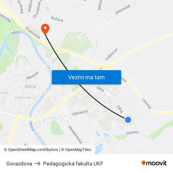 Gorazdova to Pedagogická fakulta UKF map