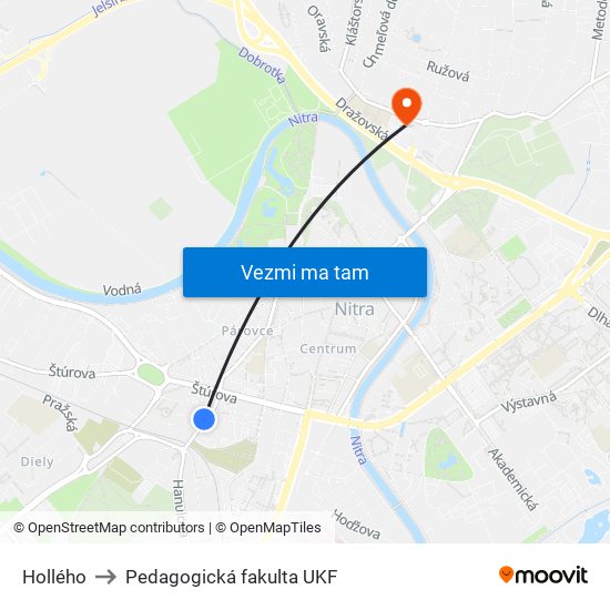 Hollého to Pedagogická fakulta UKF map