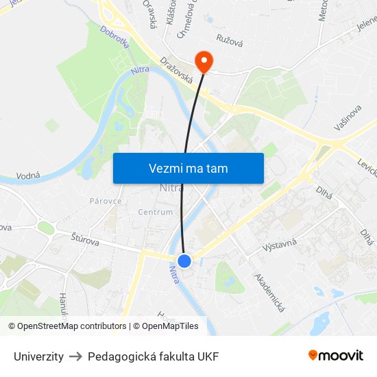 Univerzity to Pedagogická fakulta UKF map