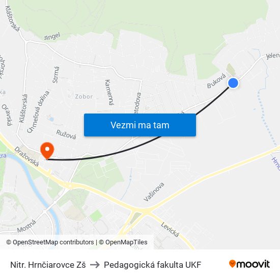 Nitr. Hrnčiarovce Zš to Pedagogická fakulta UKF map