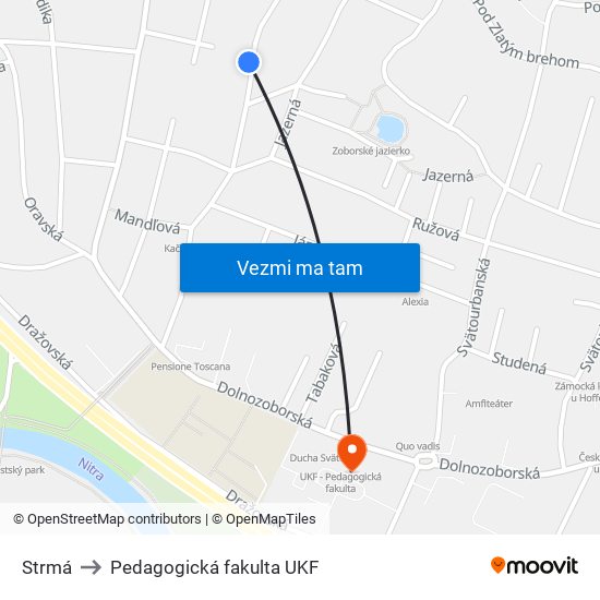 Strmá to Pedagogická fakulta UKF map