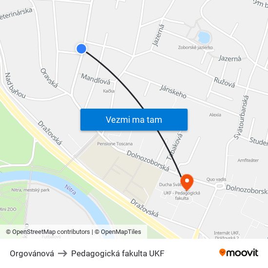 Orgovánová to Pedagogická fakulta UKF map