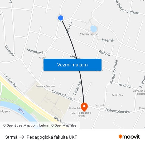 Strmá to Pedagogická fakulta UKF map