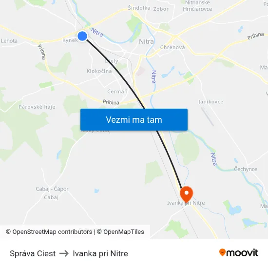 Správa Ciest to Ivanka pri Nitre map