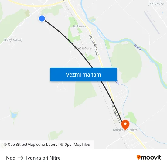 Nad to Ivanka pri Nitre map