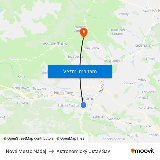 Nové Mesto,Nádej to Astronomický Ústav Sav map