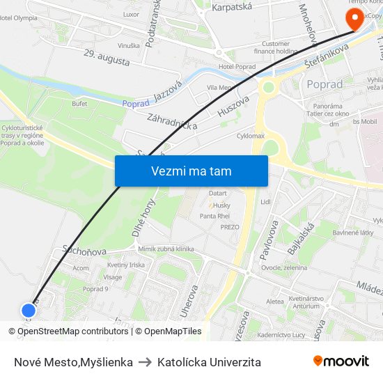 Nové Mesto,Myšlienka to Katolícka Univerzita map