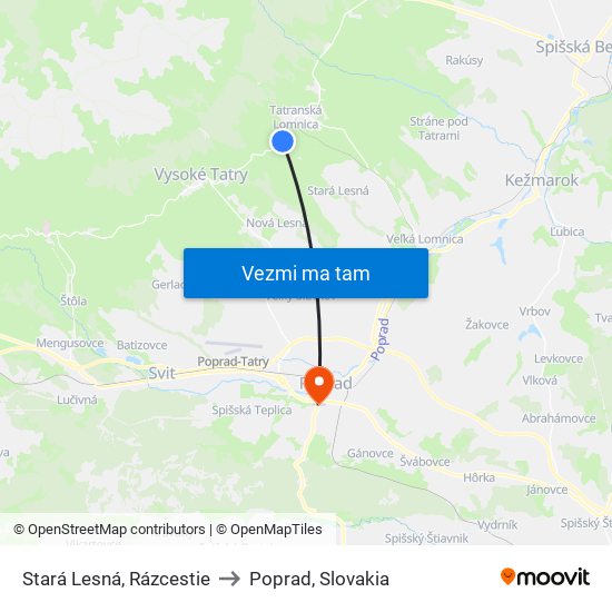 Stará Lesná, Rázcestie to Poprad, Slovakia map