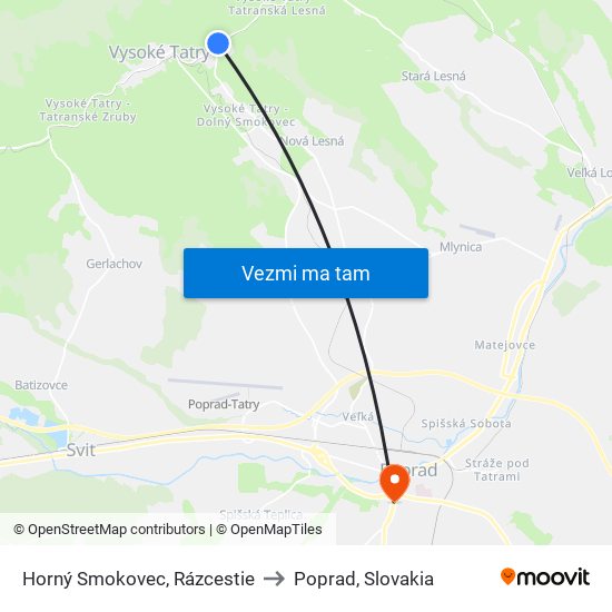 Horný Smokovec, Rázcestie to Poprad, Slovakia map