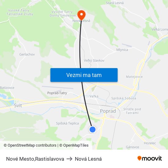 Nové Mesto,Rastislavova to Nová Lesná map