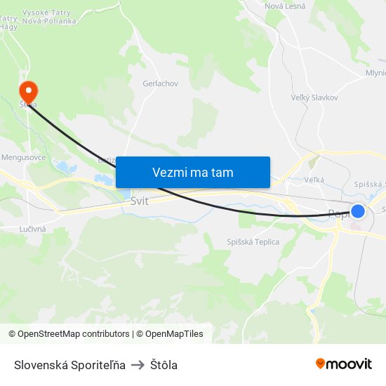 Slovenská Sporiteľňa to Štôla map