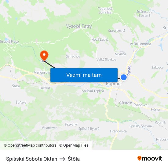 Spišská Sobota,Oktan to Štôla map