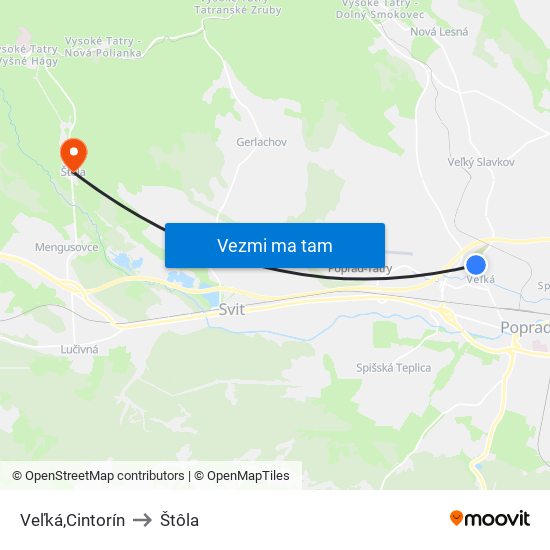 Veľká,Cintorín to Štôla map