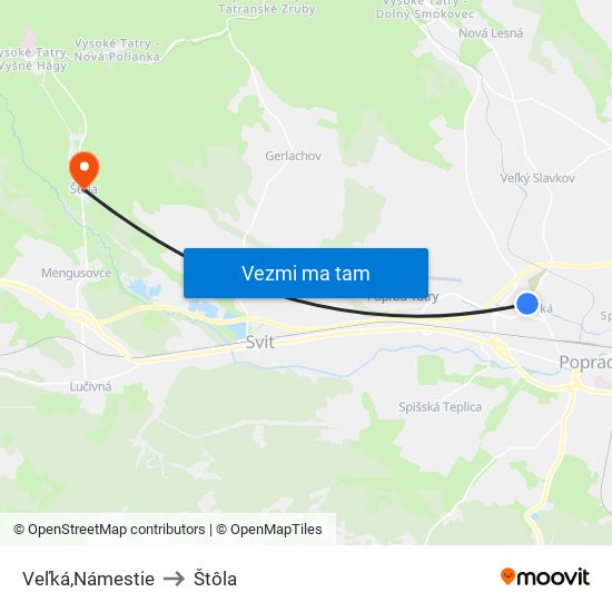 Veľká,Námestie to Štôla map