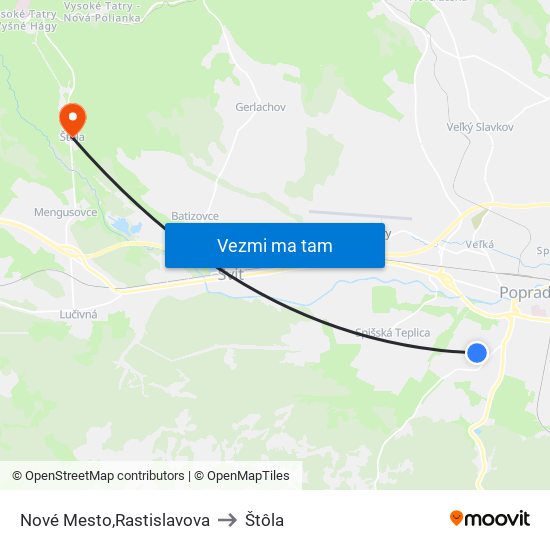 Nové Mesto,Rastislavova to Štôla map