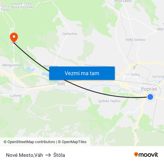 Nové Mesto,Váh to Štôla map