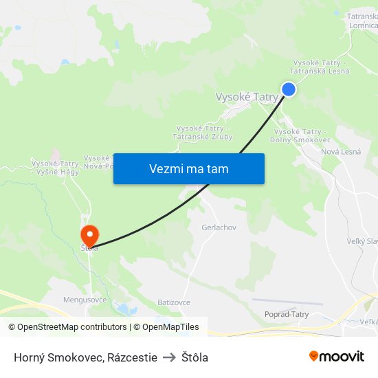 Horný Smokovec, Rázcestie to Štôla map