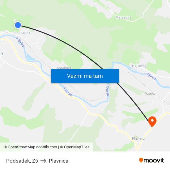 Podsadek, Zš to Plavnica map